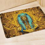 Golden Egyptian Pharaoh Print Polyester Doormat