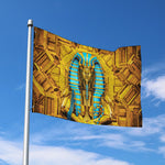 Golden Egyptian Pharaoh Print Polyester Flag