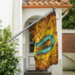 Golden Egyptian Pharaoh Print Polyester Flag
