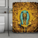Golden Egyptian Pharaoh Print Polyester Shower Curtain