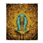 Golden Egyptian Pharaoh Print Polyester Shower Curtain