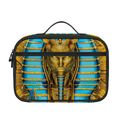 Golden Egyptian Pharaoh Print Portable Lunch Bag