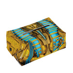 Golden Egyptian Pharaoh Print Rectangle Tissue Box Cover