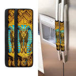 Golden Egyptian Pharaoh Print Refrigerator Handle Covers