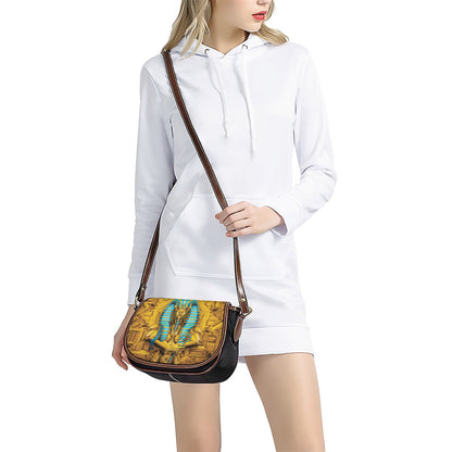 Golden Egyptian Pharaoh Print Saddle Bag