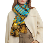 Golden Egyptian Pharaoh Print Scarf