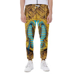 Golden Egyptian Pharaoh Print Scuba Joggers