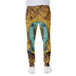 Golden Egyptian Pharaoh Print Scuba Joggers