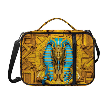 Golden Egyptian Pharaoh Print Shoulder Strap Bible Bag