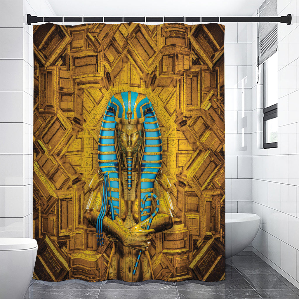 Golden Egyptian Pharaoh Print Shower Curtain