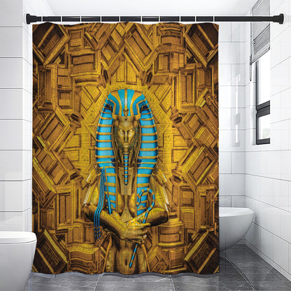 Golden Egyptian Pharaoh Print Shower Curtain