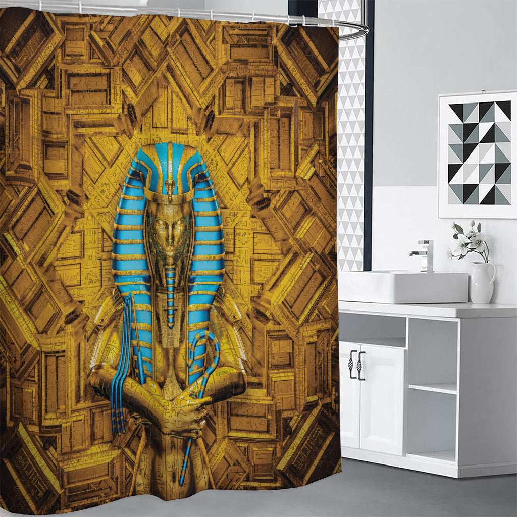 Golden Egyptian Pharaoh Print Shower Curtain