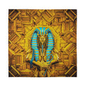 Golden Egyptian Pharaoh Print Silk Bandana