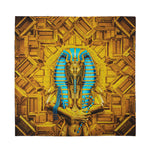 Golden Egyptian Pharaoh Print Silk Bandana
