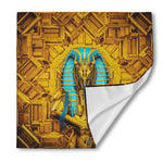 Golden Egyptian Pharaoh Print Silk Bandana