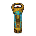 Golden Egyptian Pharaoh Print Single Neoprene Wine Tote