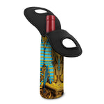 Golden Egyptian Pharaoh Print Single Neoprene Wine Tote