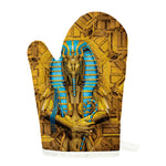 Golden Egyptian Pharaoh Print Single Oven Mitt