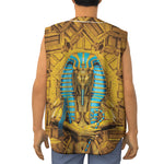 Golden Egyptian Pharaoh Print Sleeveless Baseball Jersey