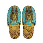 Golden Egyptian Pharaoh Print Slippers