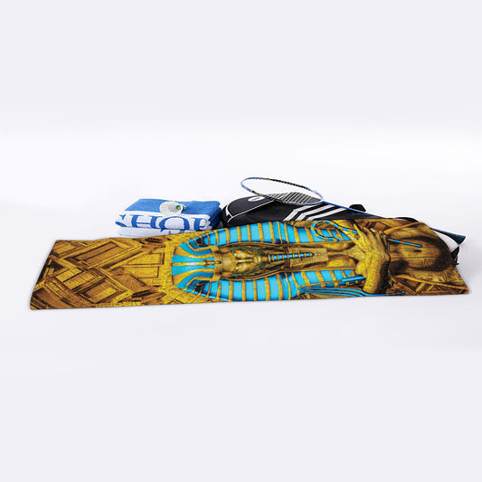 Golden Egyptian Pharaoh Print Sports Towel