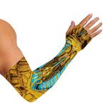 Golden Egyptian Pharaoh Print Sun Protection Arm Sleeves