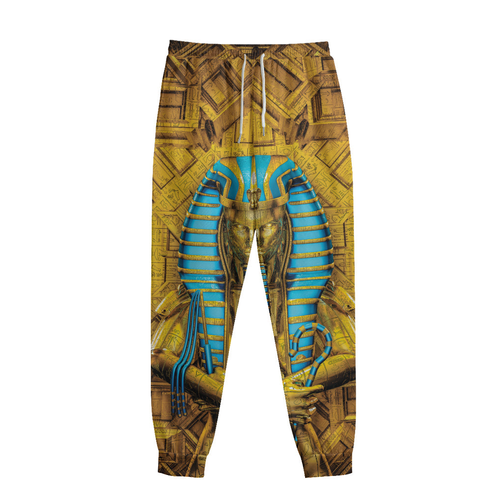 Golden Egyptian Pharaoh Print Sweatpants