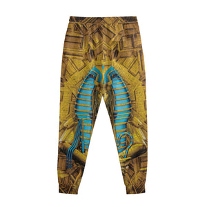 Golden Egyptian Pharaoh Print Sweatpants