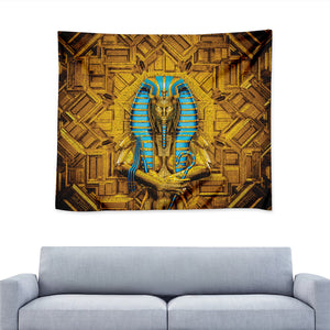 Golden Egyptian Pharaoh Print Tapestry