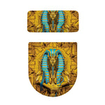 Golden Egyptian Pharaoh Print Toilet Lid And Tank Cover Set