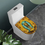 Golden Egyptian Pharaoh Print Toilet Lid Cover