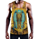 Golden Egyptian Pharaoh Print Training Tank Top