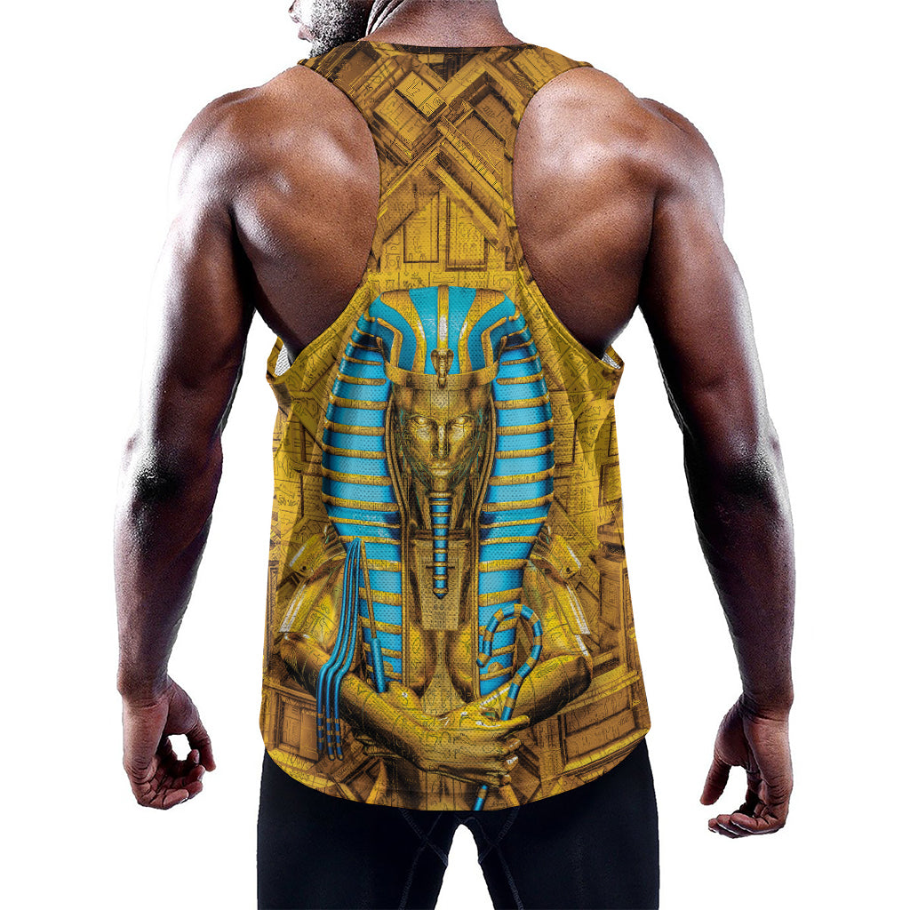 Golden Egyptian Pharaoh Print Training Tank Top