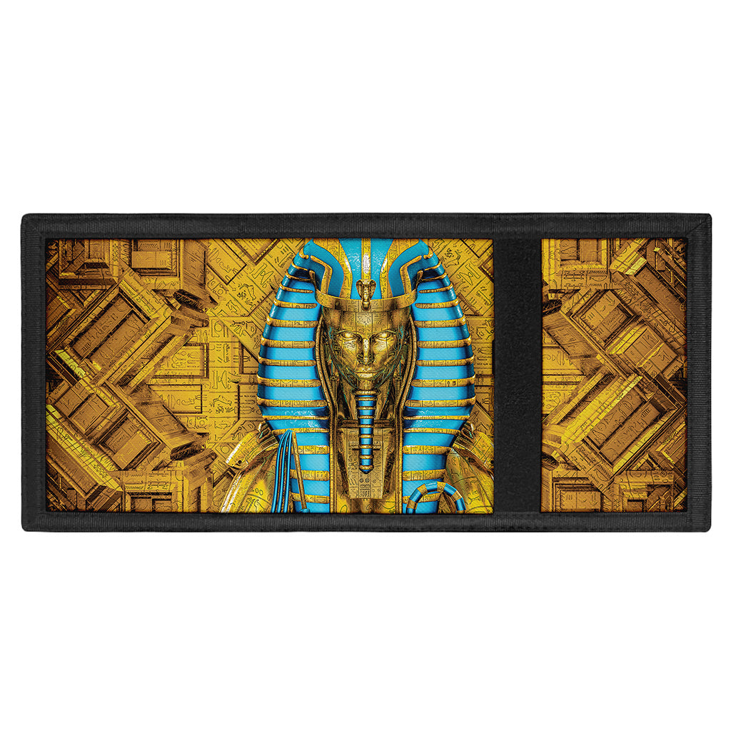 Golden Egyptian Pharaoh Print Trifold Wallet