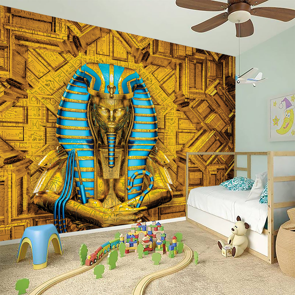 Golden Egyptian Pharaoh Print Wall Sticker