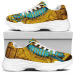 Golden Egyptian Pharaoh Print White Chunky Shoes