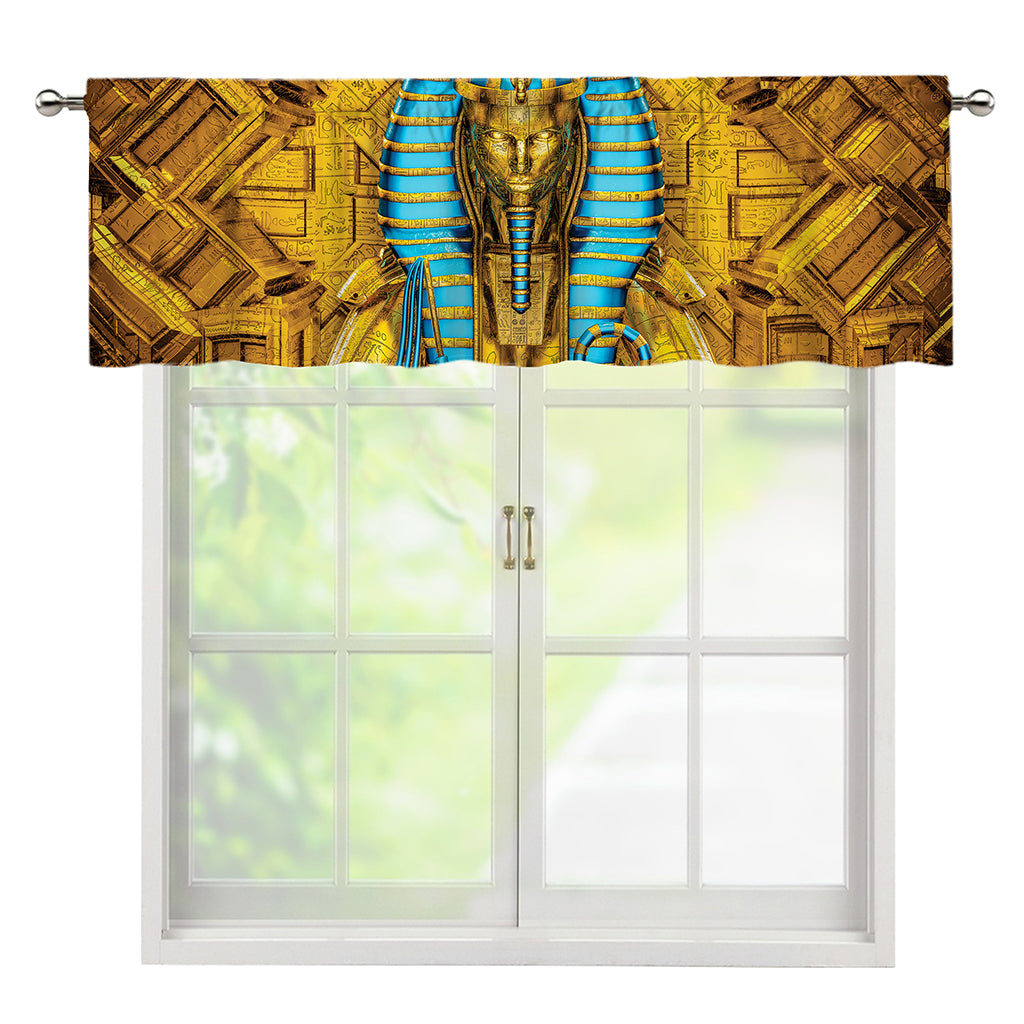 Golden Egyptian Pharaoh Print Window Valance