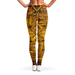 Golden Egyptian Pharaoh Print Women's Leggings