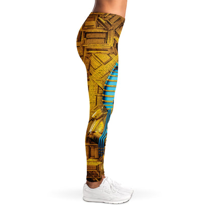 Golden Egyptian Pharaoh Print Women's Leggings
