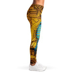 Golden Egyptian Pharaoh Print Women's Leggings