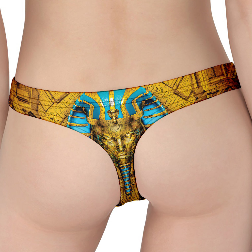 Golden Egyptian Pharaoh Print Women's Thong