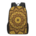 Golden Kaleidoscope Print 17 Inch Backpack