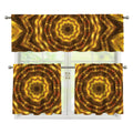 Golden Kaleidoscope Print 3 Piece Kitchen Curtains