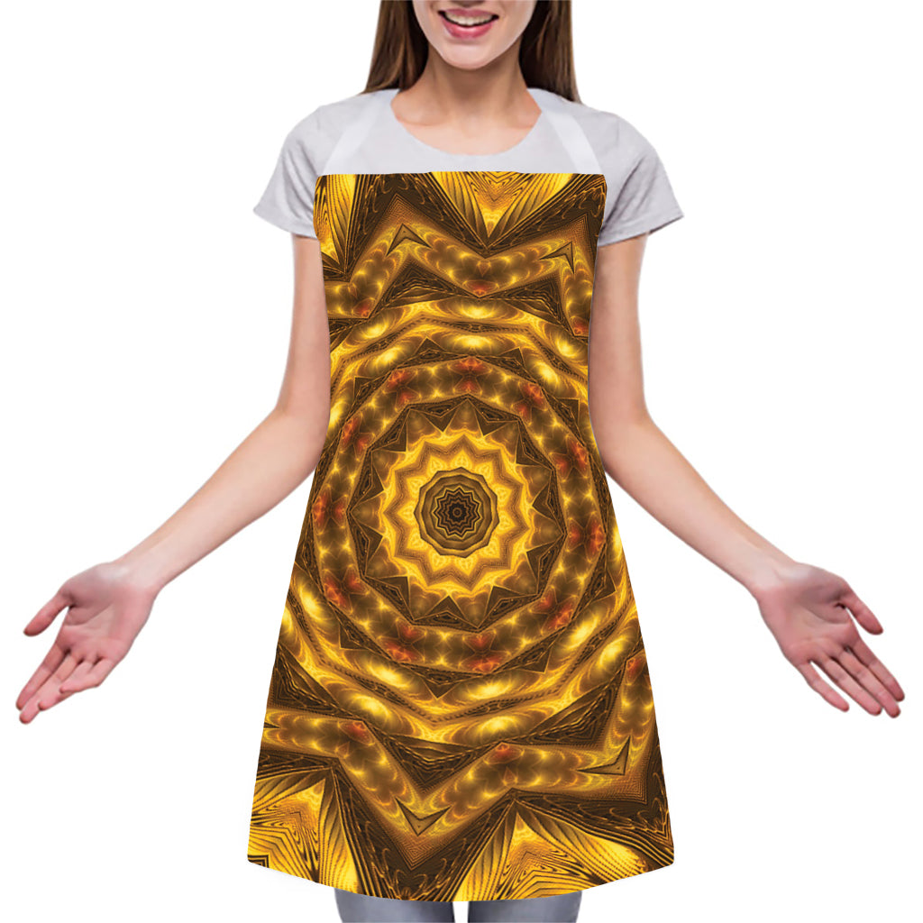 Golden Kaleidoscope Print Adjustable Apron