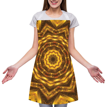 Golden Kaleidoscope Print Adjustable Apron