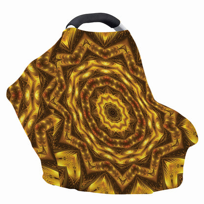 Golden Kaleidoscope Print Baby Seat Cover