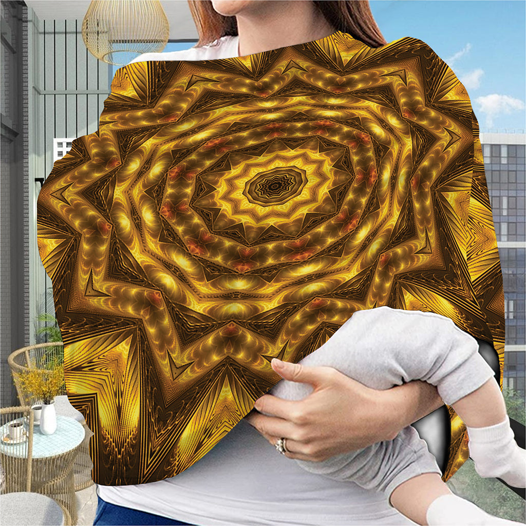 Golden Kaleidoscope Print Baby Seat Cover