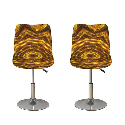Golden Kaleidoscope Print Bar Stool Covers