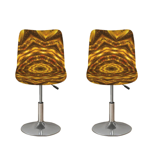 Golden Kaleidoscope Print Bar Stool Covers
