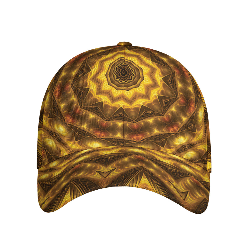 Golden Kaleidoscope Print Baseball Cap
